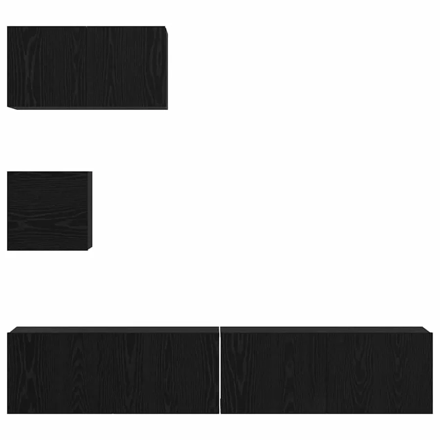 Ensemble meuble TV 4 pcs Chêne noir Bois d'ingénierie - 9