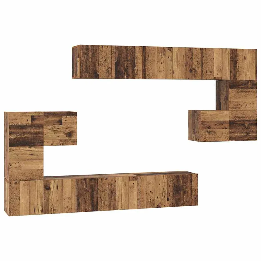 Ensemble meuble TV 10 pcs Bois Ancien Bois d'ingénierie - 2