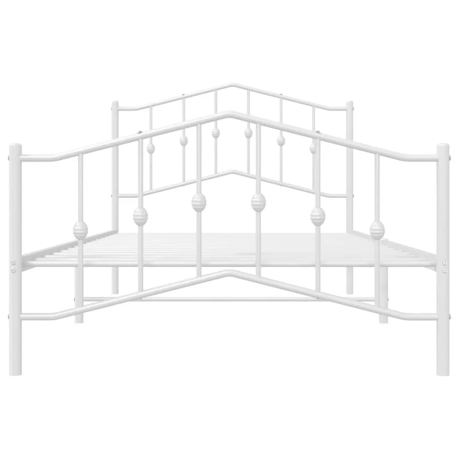 Cadre de lit métal sans matelas et pied de lit blanc 100x200 cm - 6