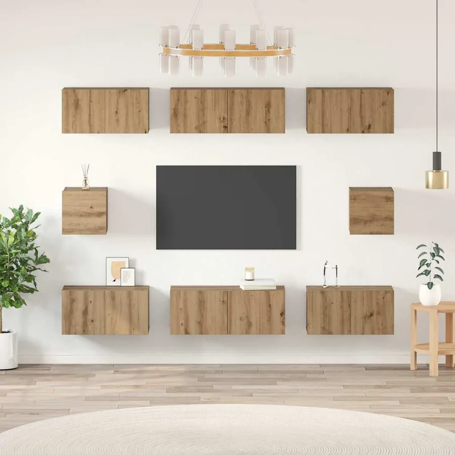 Ensemble meuble TV 8 pcs Chêne artisanal Bois d'ingénierie