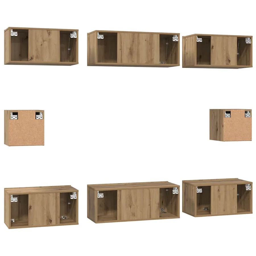 Ensemble meuble TV 8 pcs Chêne artisanal Bois d'ingénierie - 10