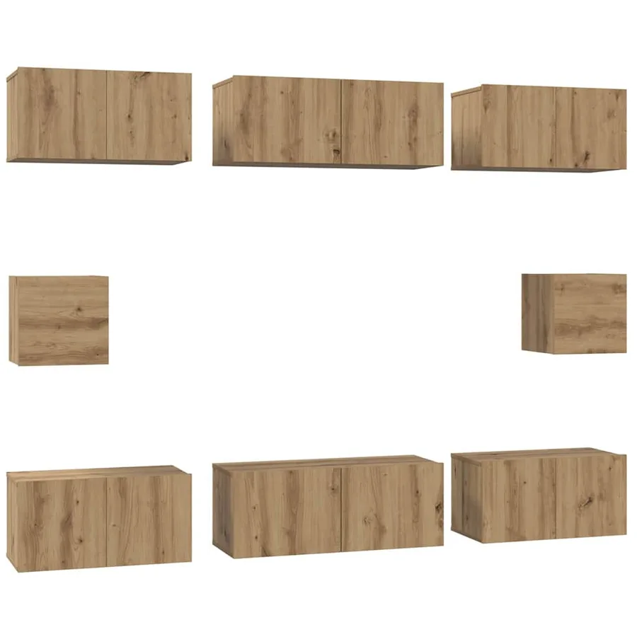 Ensemble meuble TV 8 pcs Chêne artisanal Bois d'ingénierie - 2