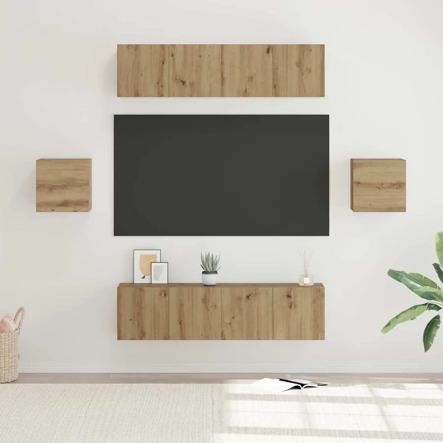 Ensemble meuble TV 6 pcs Chêne artisanal Bois d'ingénierie