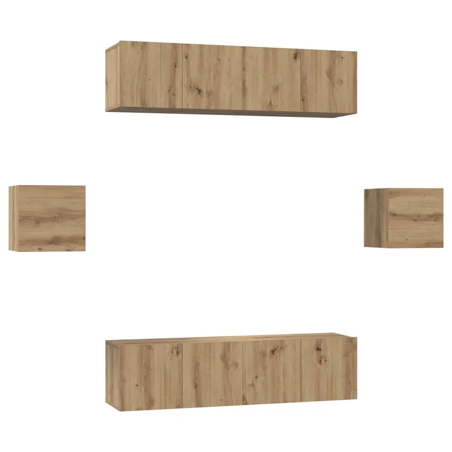 Ensemble meuble TV 6 pcs Chêne artisanal Bois d'ingénierie - 2
