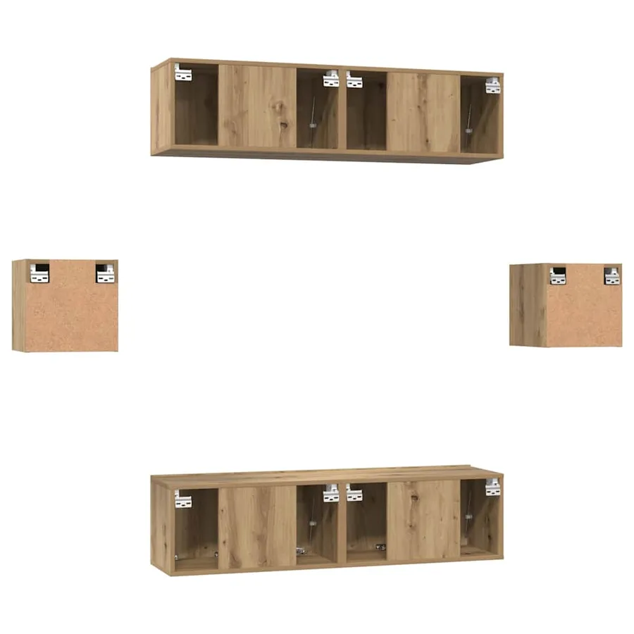 Ensemble meuble TV 6 pcs Chêne artisanal Bois d'ingénierie - 9