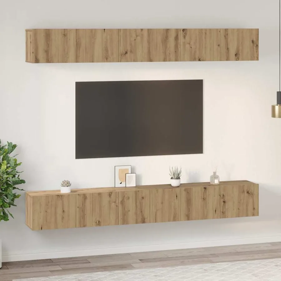 Ensemble meuble TV 6 pcs Chêne artisanal Bois d'ingénierie - 4