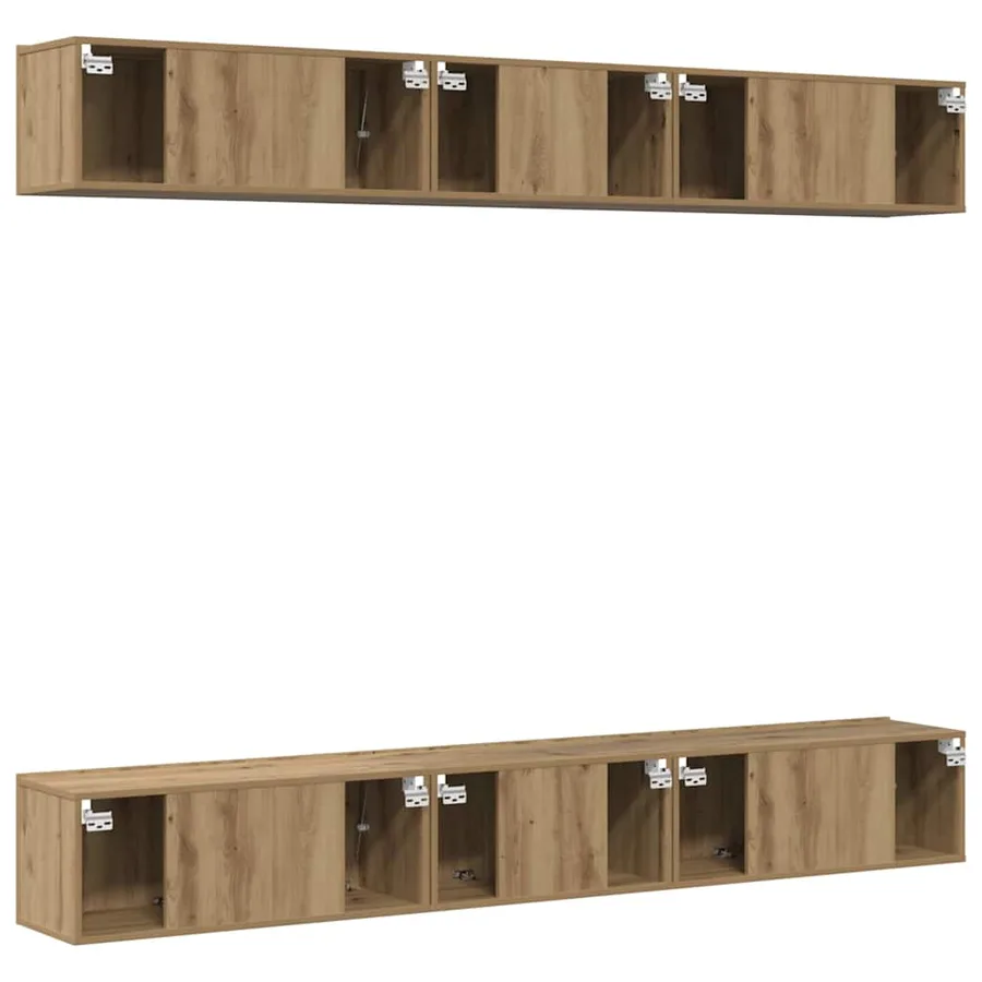 Ensemble meuble TV 6 pcs Chêne artisanal Bois d'ingénierie - 9