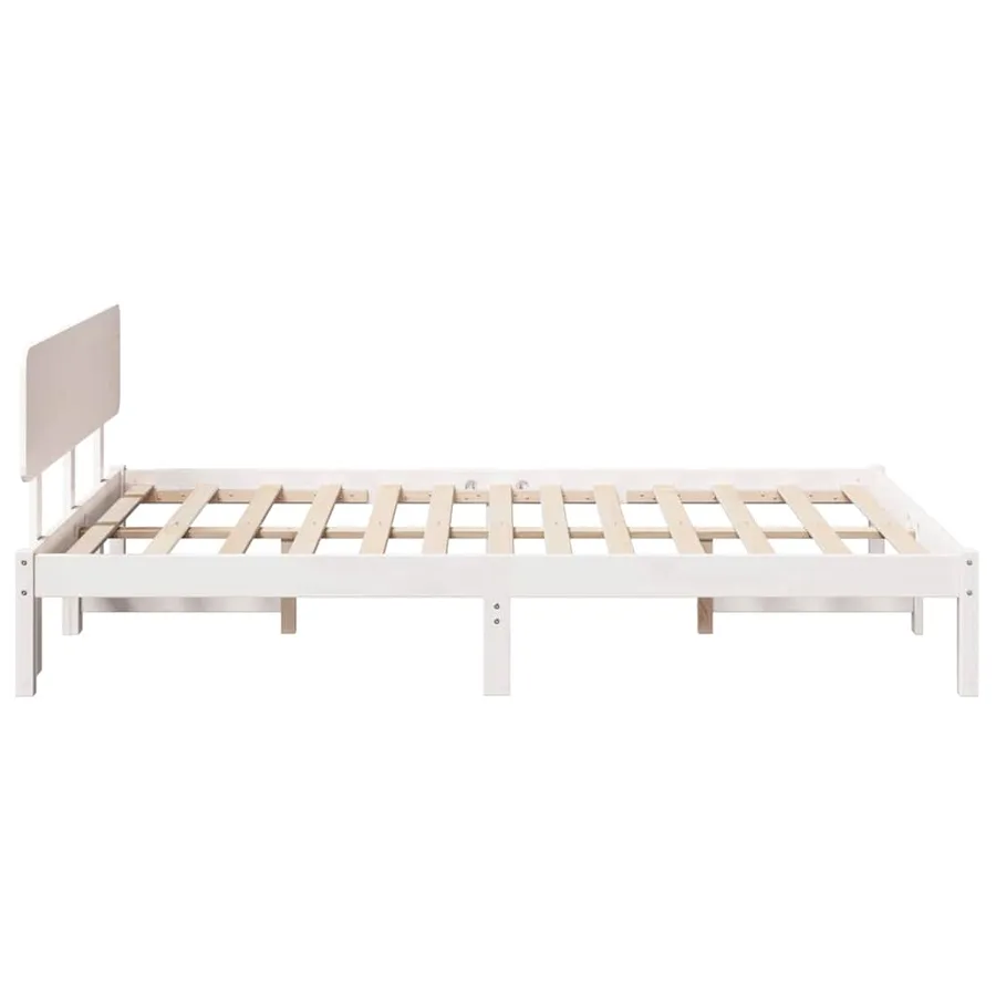 Cadre de lit avec tête de lit Blanc 135 x 190 cm Pin massif - 6