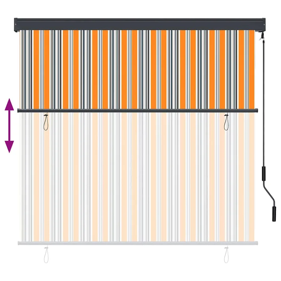 Store enrouleur Jaune et Bleu 180 x 250 cm Tissu et Aluminium - 7