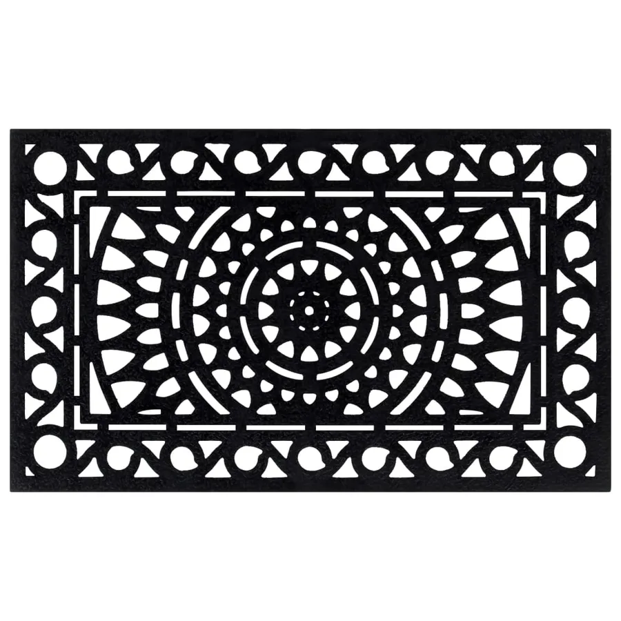 Paillasson rectangulaire 45x75 cm caoutchouc - 2