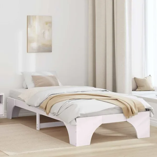 Cadre de lit Blanc 90 x 200 cm Pin massif