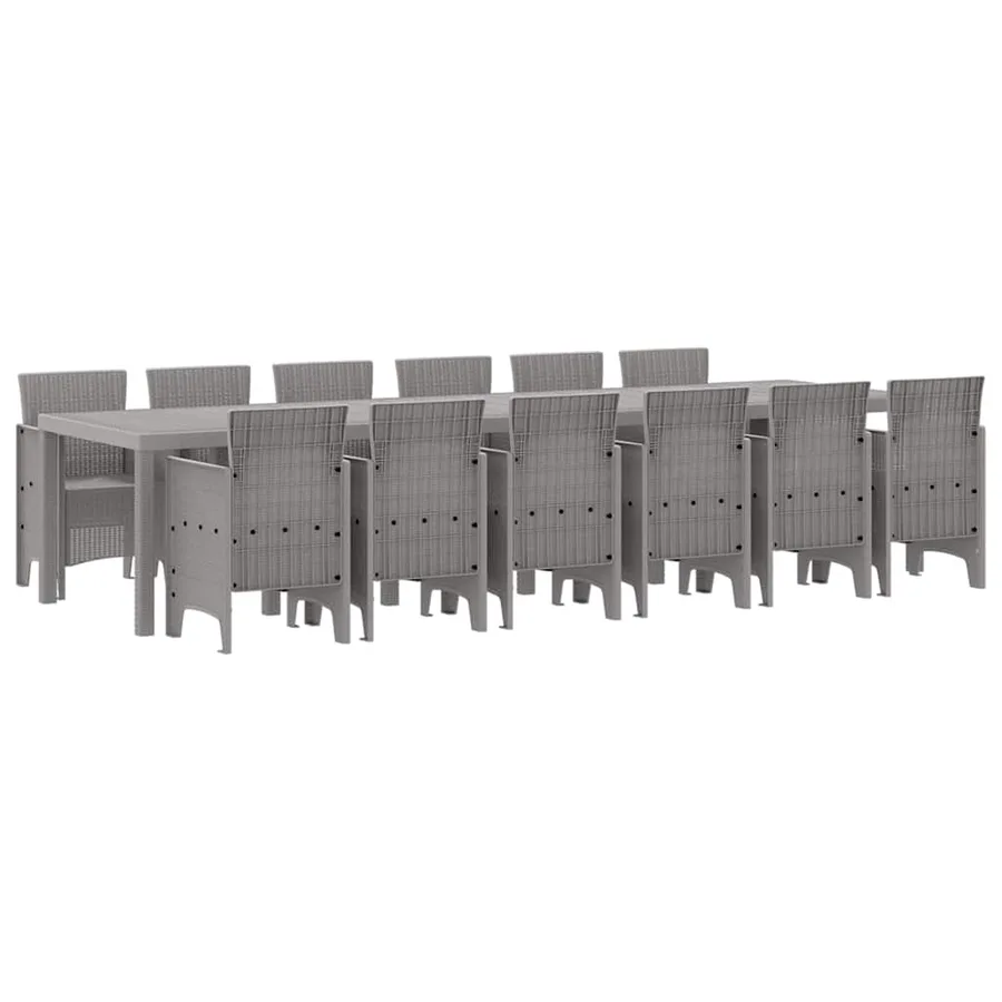 Ensemble de salle à manger pour jardin 13 pcs Gris clair - 2