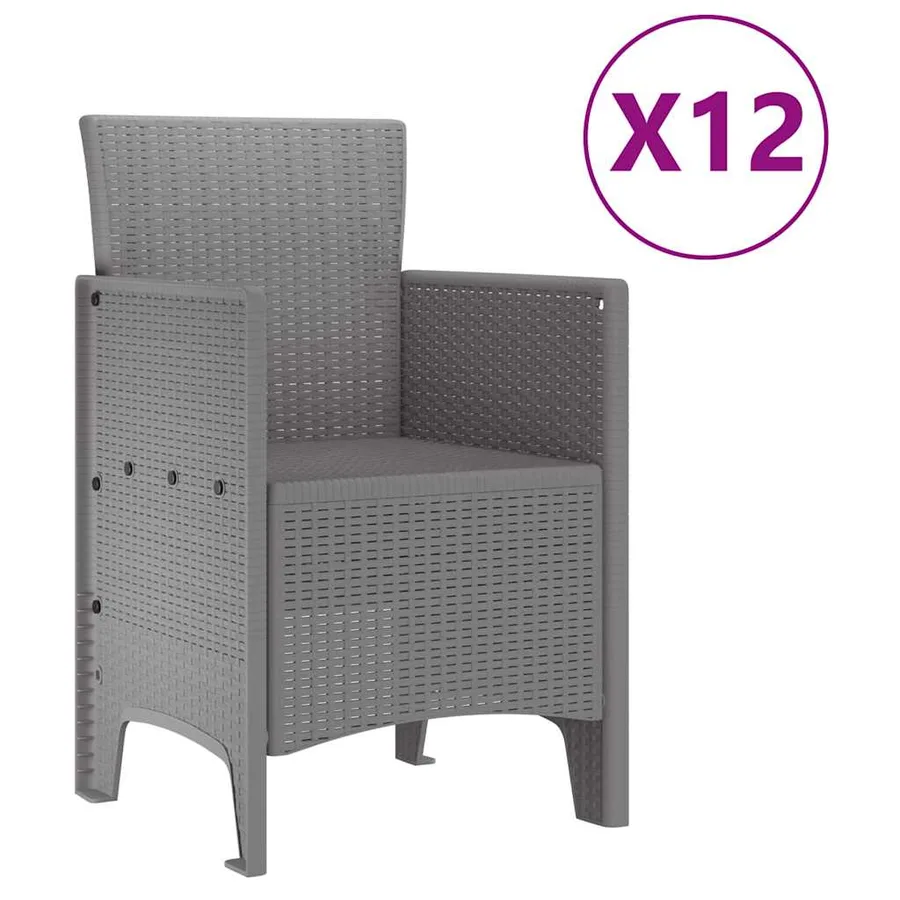 Ensemble de salle à manger pour jardin 13 pcs Gris clair - 5