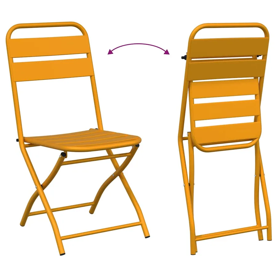 Chaise de jardin pliante 2 pcs Moutarde 42 x 52 x 82 cm - 11