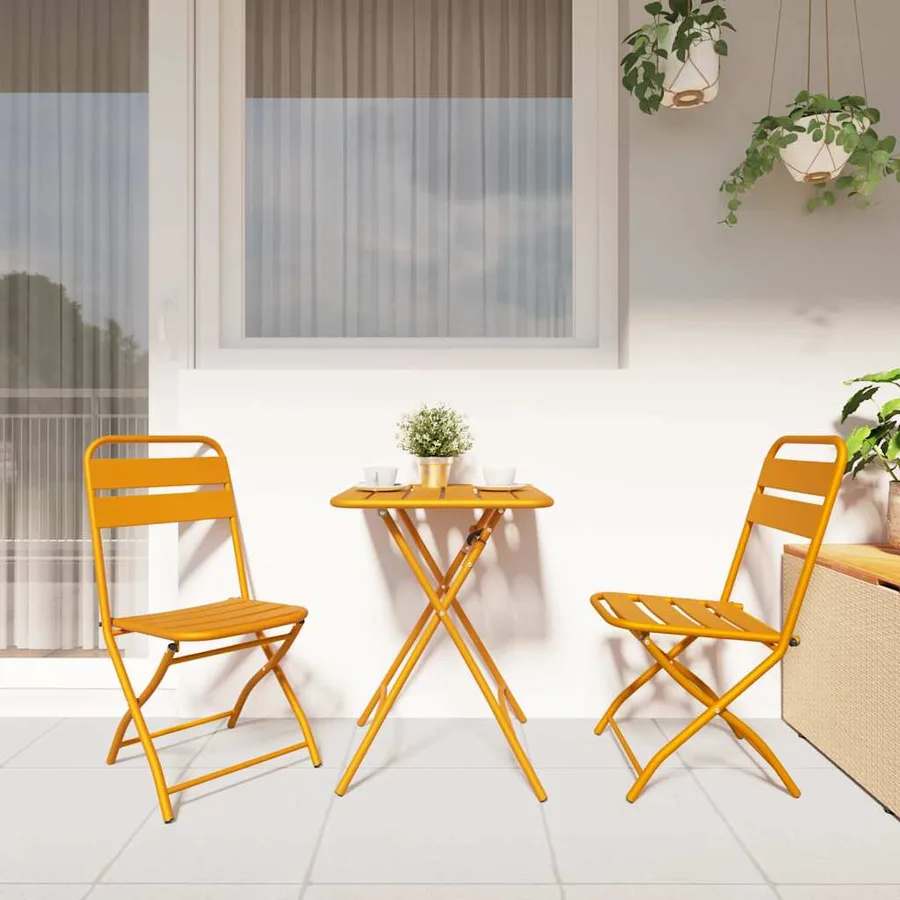 Chaise de jardin pliante 2 pcs Moutarde 42 x 52 x 82 cm - 3