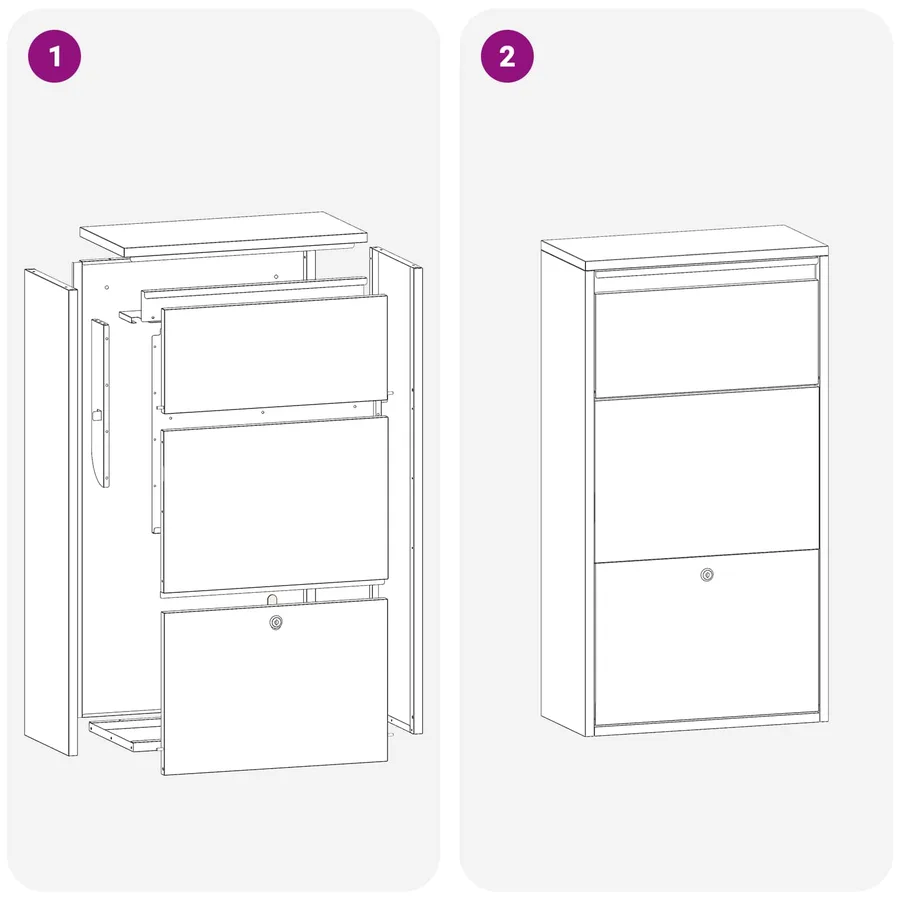 Boîte de dépôt de colis Anthracite 44 x 22 x 82 cm Acier - 8