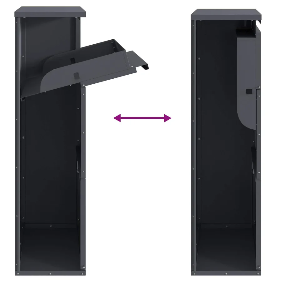 Boîte de dépôt de colis Anthracite 44 x 22 x 82 cm Acier - 9