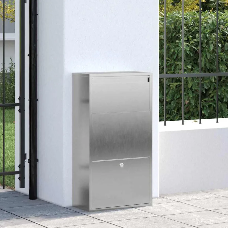 Boîte de dépôt de colis avec stockage Argenté 44 x 22 x 82 cm - 3