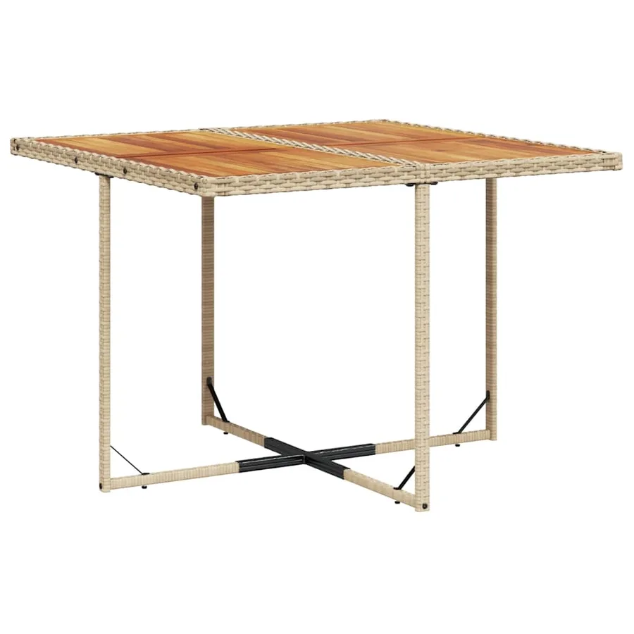 Ensemble à manger de jardin et coussins 9 pcs beige Poly rotin - 3