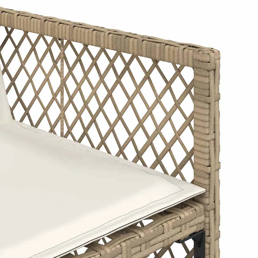 Ensemble à manger de jardin et coussins 9 pcs beige Poly rotin - 9