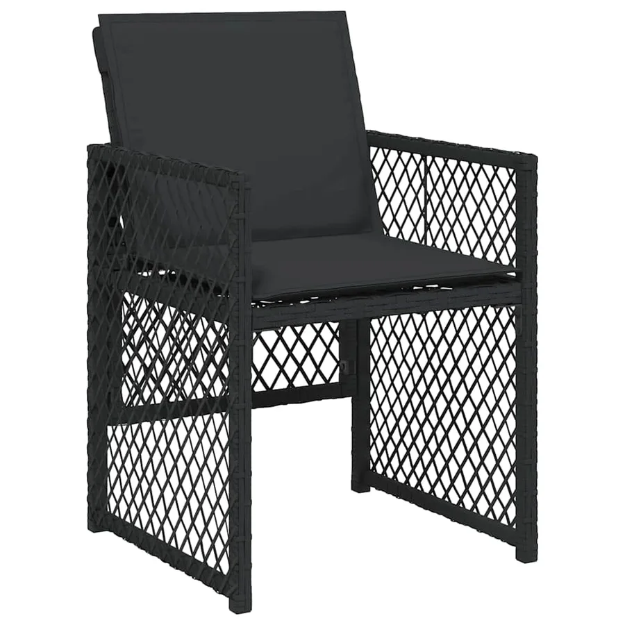 Ensemble de salle à manger pour jardin 5 pcs Noir polyrotin - 6