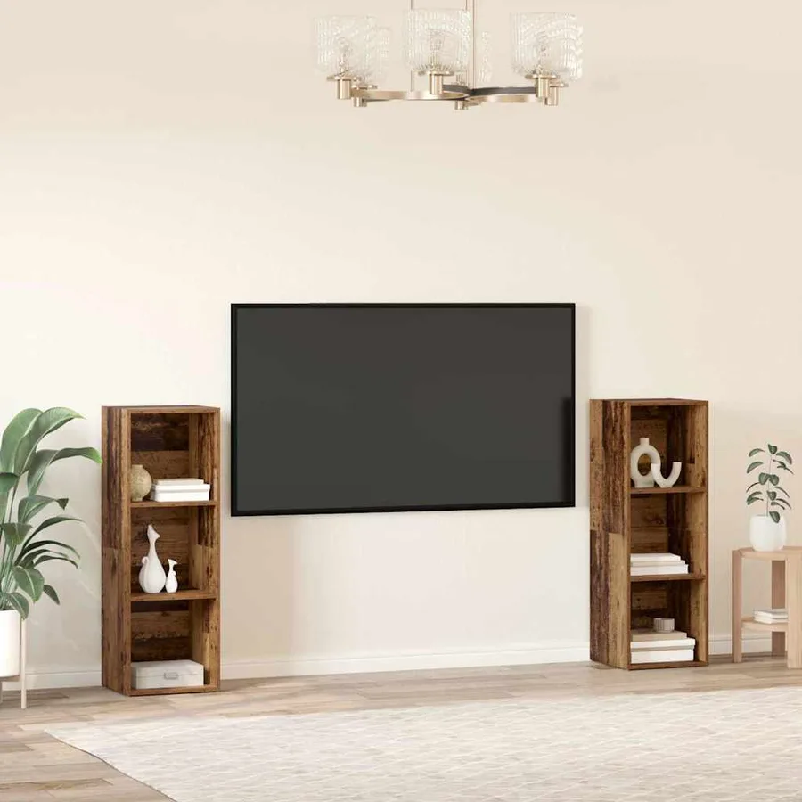 Ensemble meuble TV 2 pcs Bois Ancien 107 x 35 x 37 cm - 4