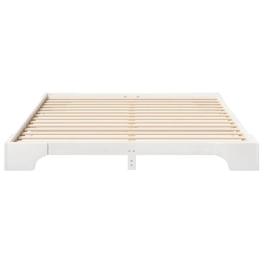 Cadre de lit Blanc 200 x 210 cm Pin massif - 4