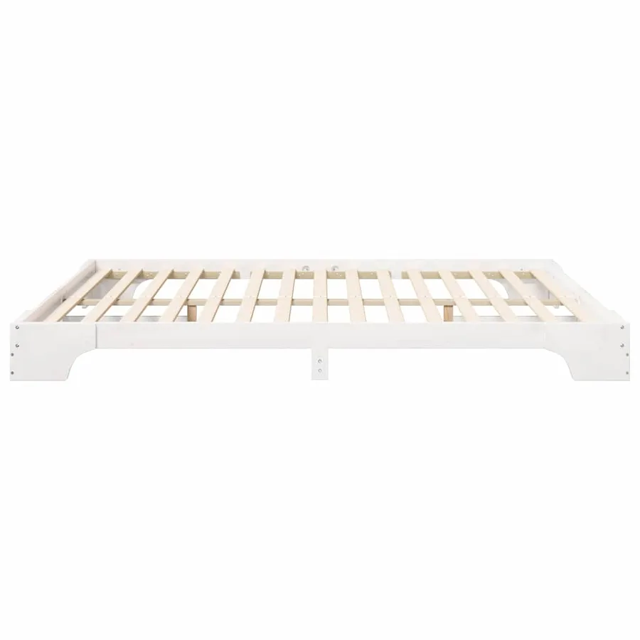 Cadre de lit Blanc 200 x 210 cm Pin massif - 5