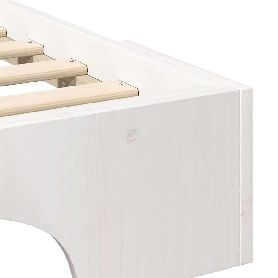 Cadre de lit Blanc 200 x 210 cm Pin massif - 7