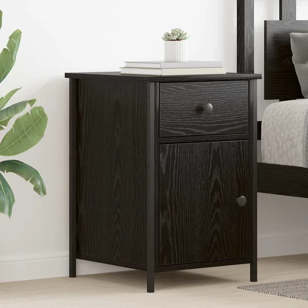 Cabinet de chevet avec tiroir 2 pcs Chêne noir 40 x 42 x 60 cm