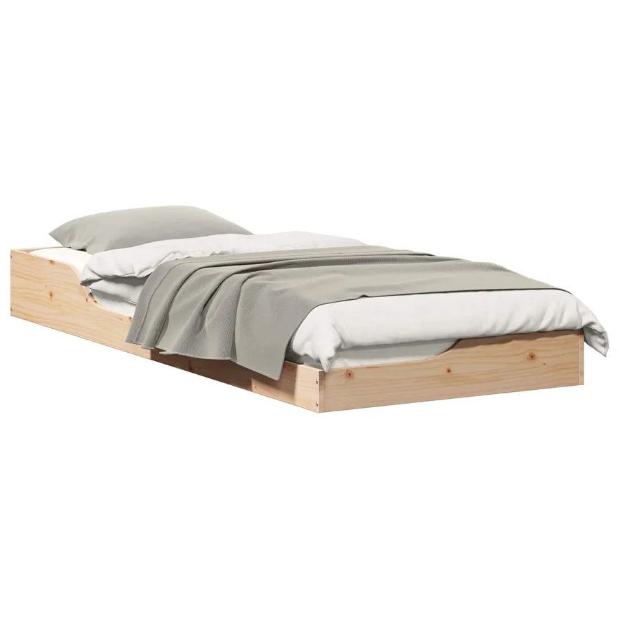 Cadre de lit Marron 100 x 220 cm Pin massif - 2