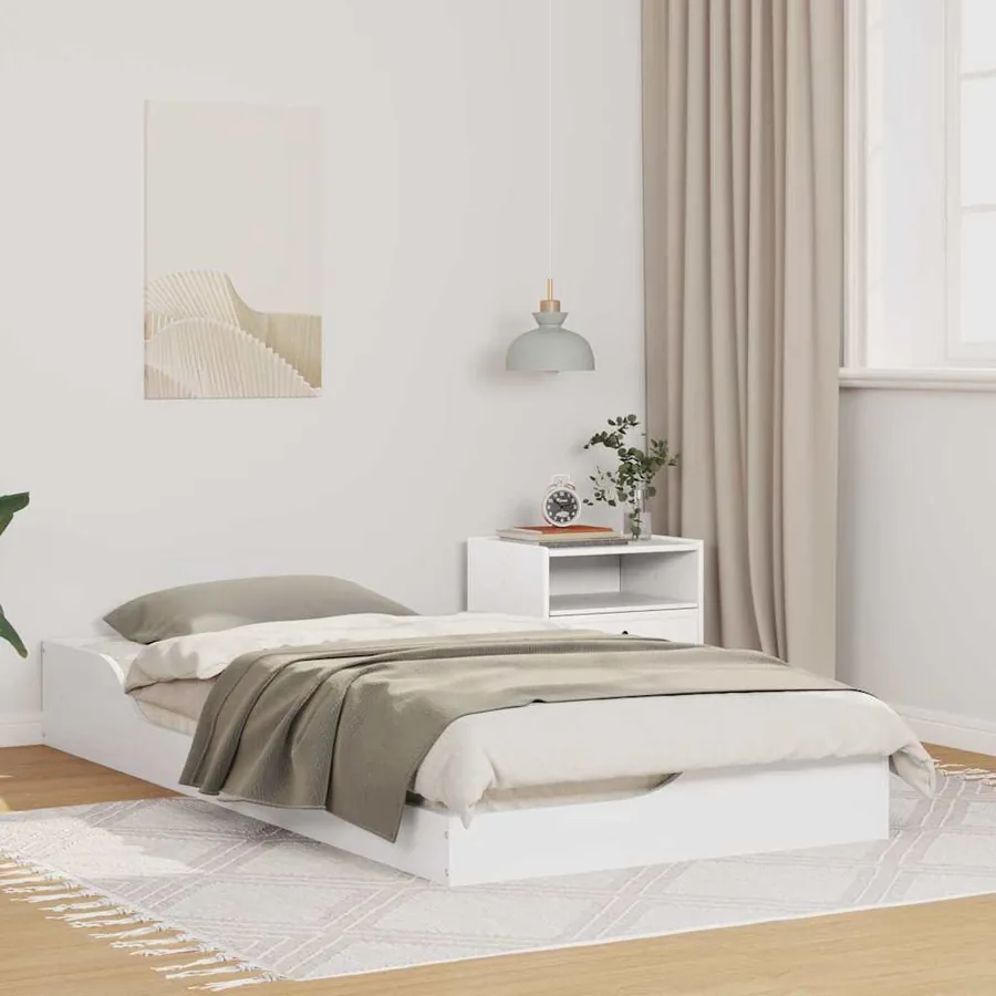 Cadre de lit Blanc 75 x 190 cm Pin massif