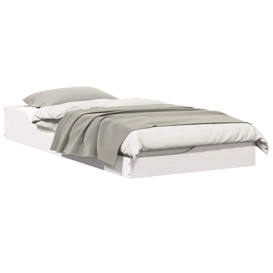 Cadre de lit Blanc 75 x 190 cm Pin massif - 2