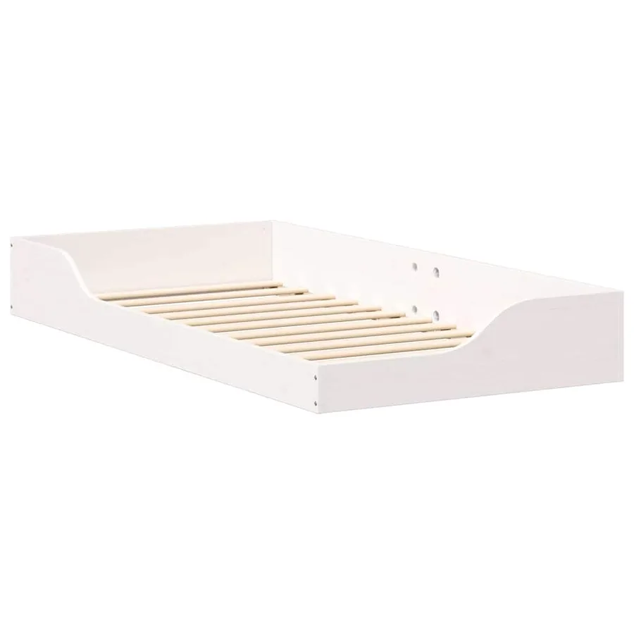 Cadre de lit Blanc 75 x 190 cm Pin massif - 4