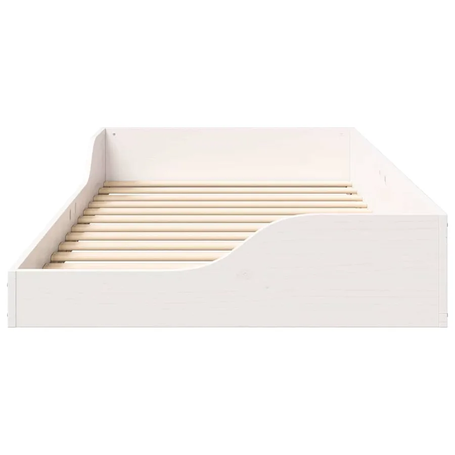 Cadre de lit Blanc 75 x 190 cm Pin massif - 5