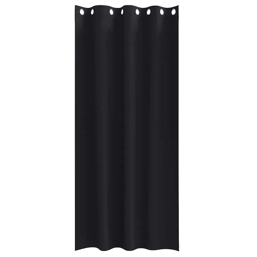 Rideaux occultants avec anneaux 2 pcs Noir 245 x 140 cm - 4