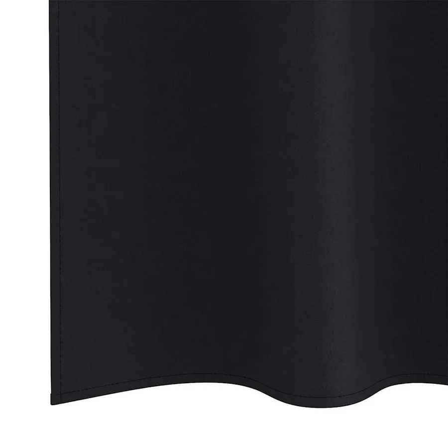 Rideaux occultants avec anneaux 2 pcs Noir 245 x 140 cm - 6