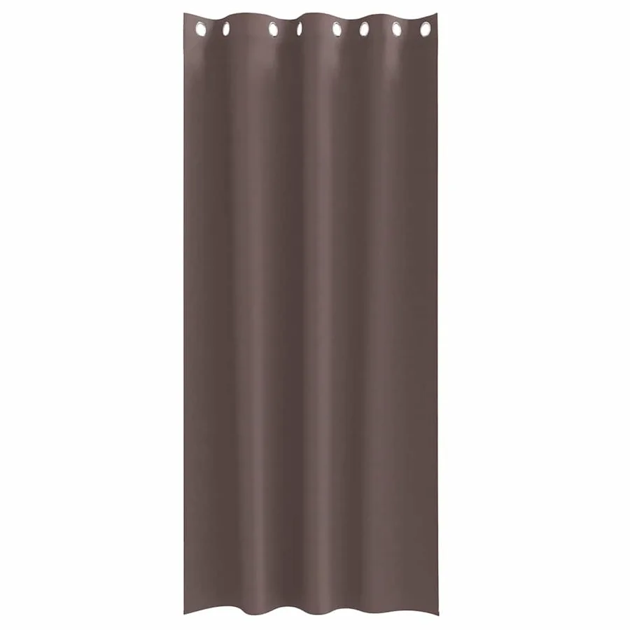Rideaux occultants avec anneaux 2 pcs Marron foncé 225 x 140 cm - 4