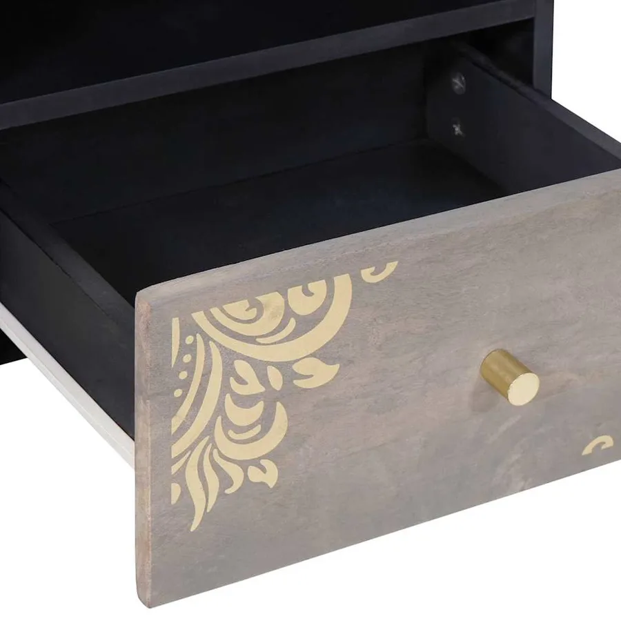 Table basse Gris 80 x 54 x 40 cm Bois de mangue massif - 7