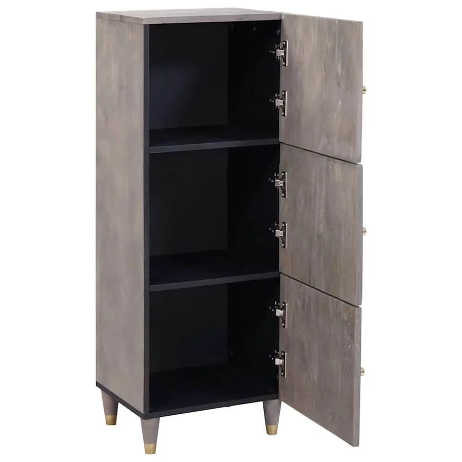 Haut Armoire Gris et or 40 x 33 x 110 cm Bois de mangue massif - 2