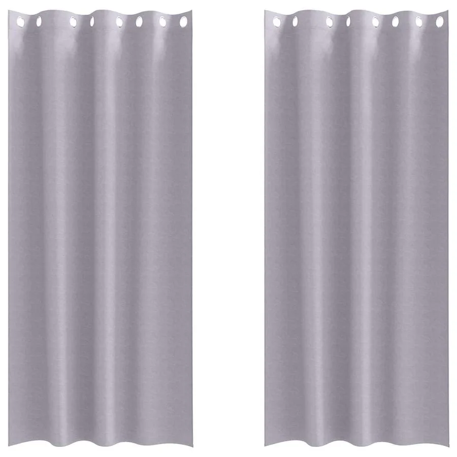 Rideaux occultants avec anneaux 2 pcs Gris métal 245 x 140 cm - 2