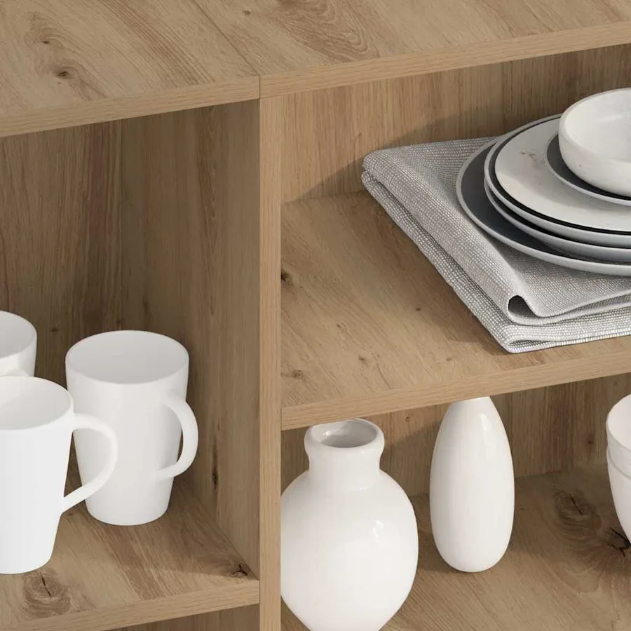Buffet Chêne artisanal 120 x 30 x 75 cm Bois d'ingénierie - 4