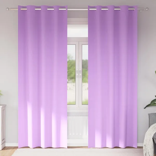 Rideaux occultants avec anneaux 2 pcs Violet 260 x 140 cm