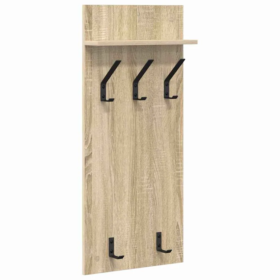 Porte-manteau mural avec étagère Chêne Sonoma 40 x 10 x 90 cm - 2
