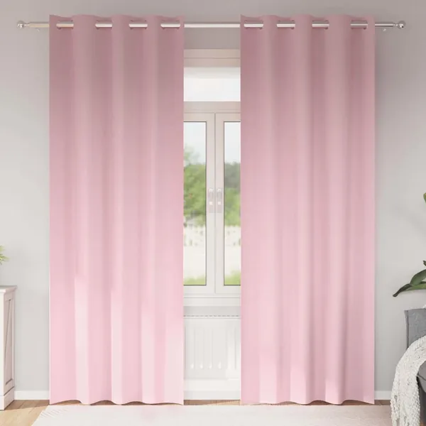 Rideaux occultants avec anneaux 2 pcs Rose bébé 260 x 140 cm