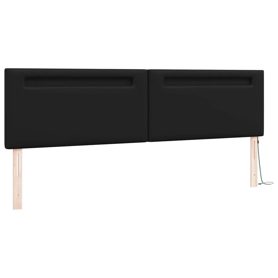 Tête de lit LED Noir 200 cm Cuir synthétique - 4
