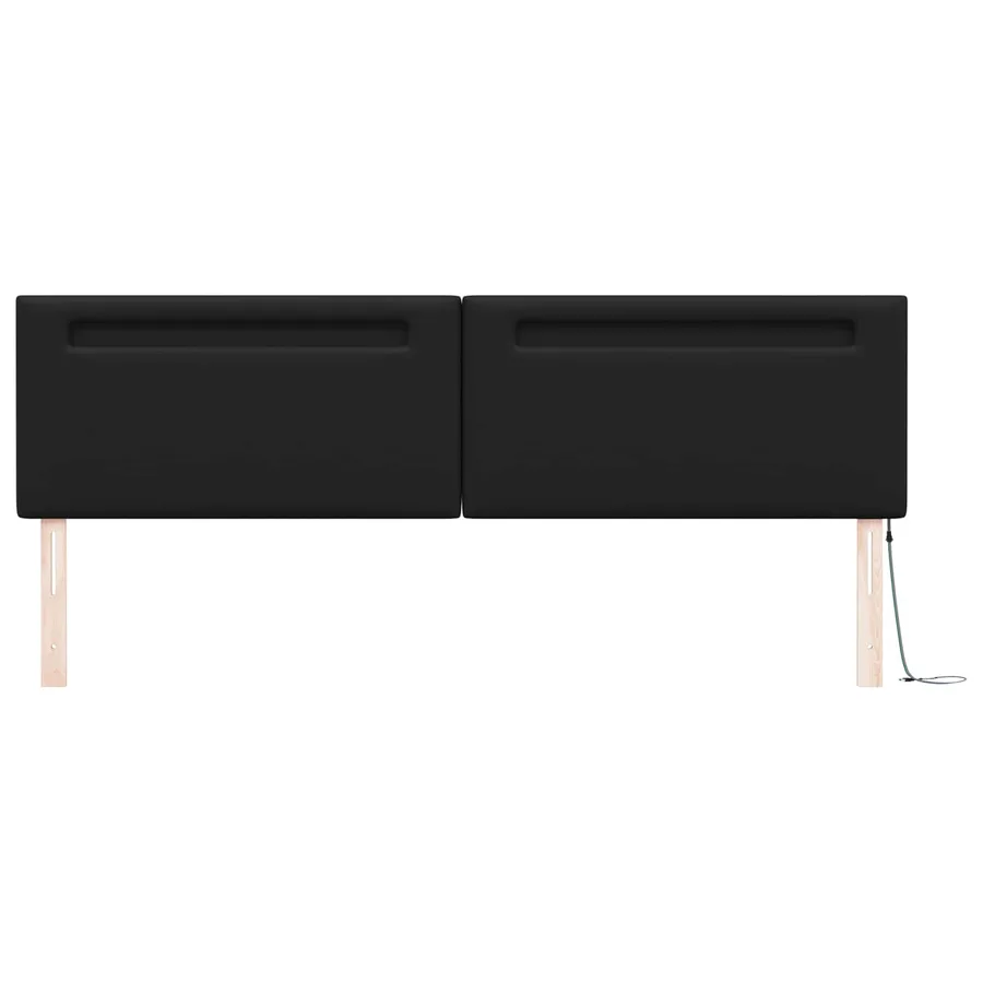 Tête de lit LED Noir 200 cm Cuir synthétique - 5