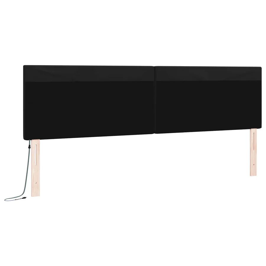 Tête de lit LED Noir 200 cm Cuir synthétique - 7