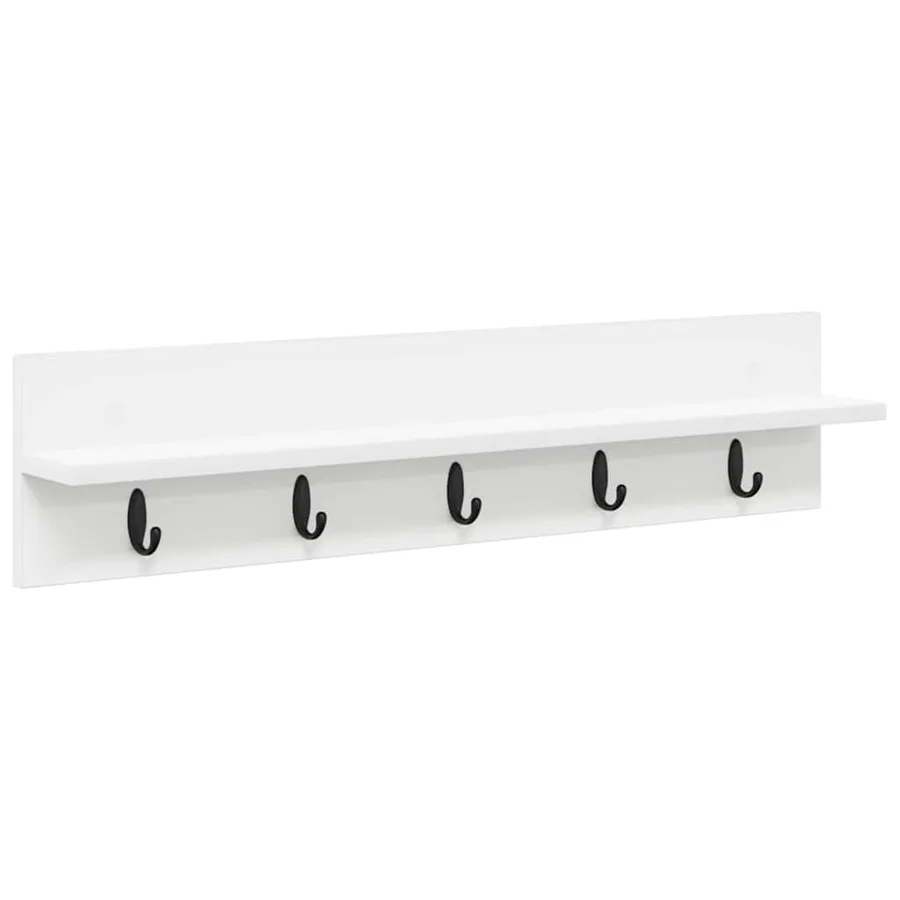 Porte-manteau mural Blanc 80 x 10,5 x 18 cm Bois d'ingénierie - 2