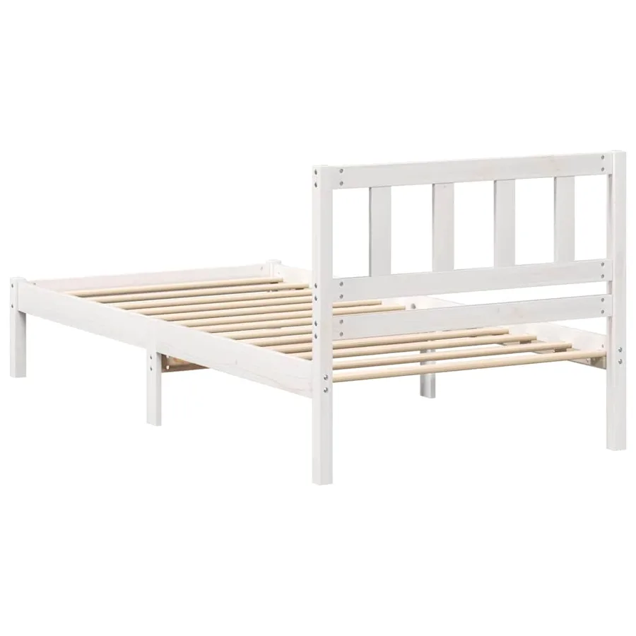 Cadre de lit avec tête de lit Blanc 80 x 200 cm Pin massif - 6
